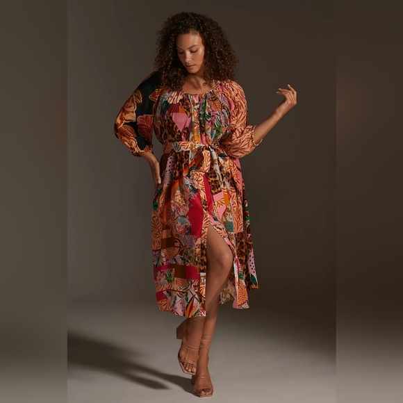 Anthropologie Geisha Designs Collage Midi Dress - Picture 4 of 6